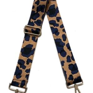 New Animal Print Interchangeable Woven Bag Strap Ahdorned Gold